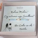 Bransoletka dla Świadkowej z Perłą i Akwamarynem – Personalizowana Prośba o Zostanie Świadkową
